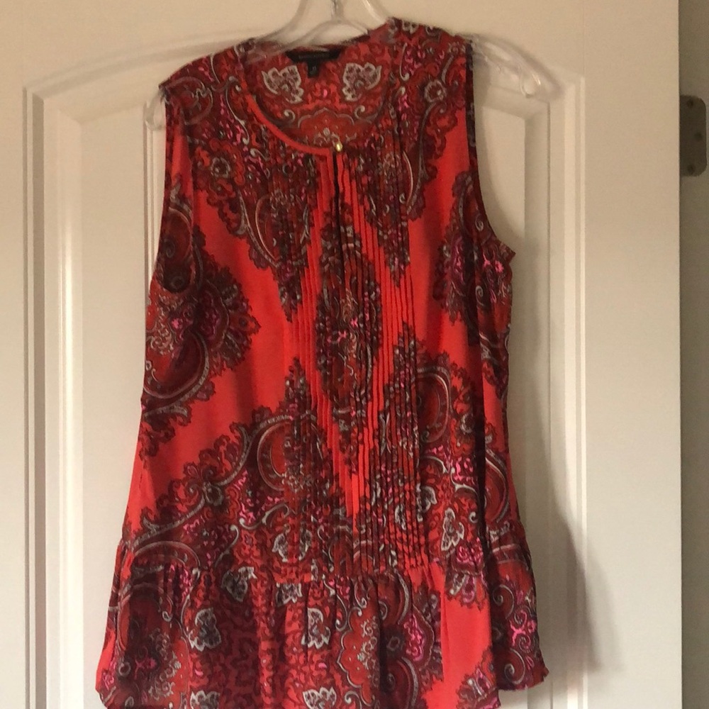 Red with hot pink blouse